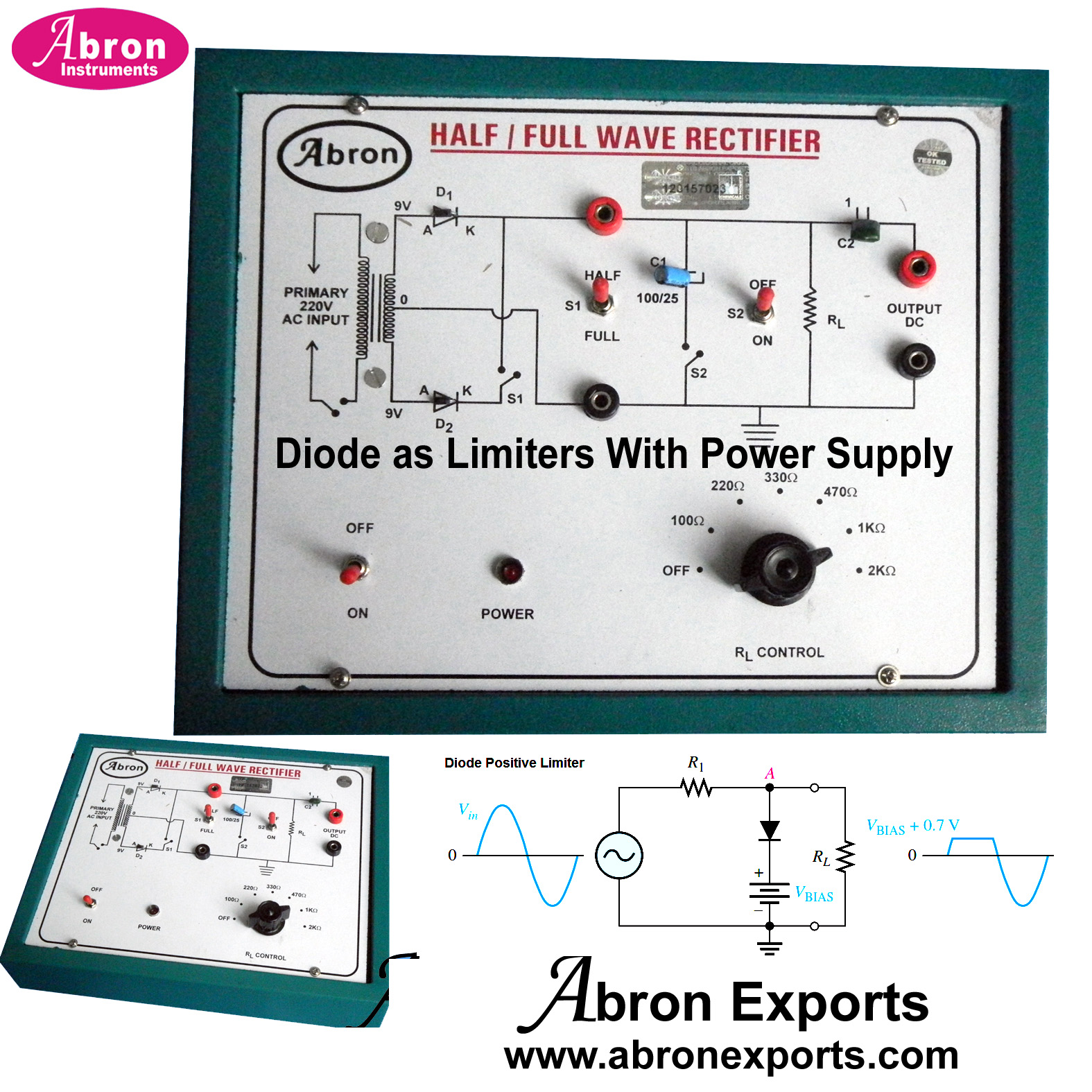 Diode as Limiters With Power Supply Circuit Trainer Kit in Box With Test Wires AE-1252A 
